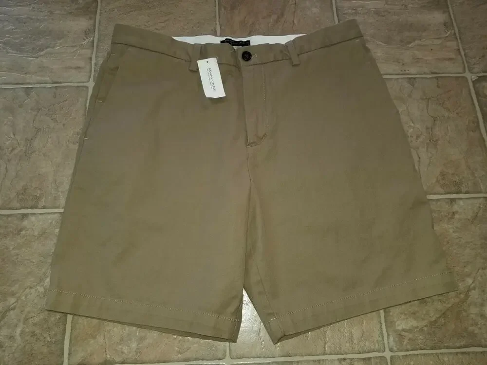 New Banana Republic men sz 35 Aiden Shorts brown cotton spandex 4666